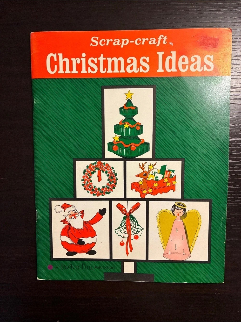 Pack-O-Fun Scrap-craft Christmas Ideas Vintage Christmas Craft Book Green & Red